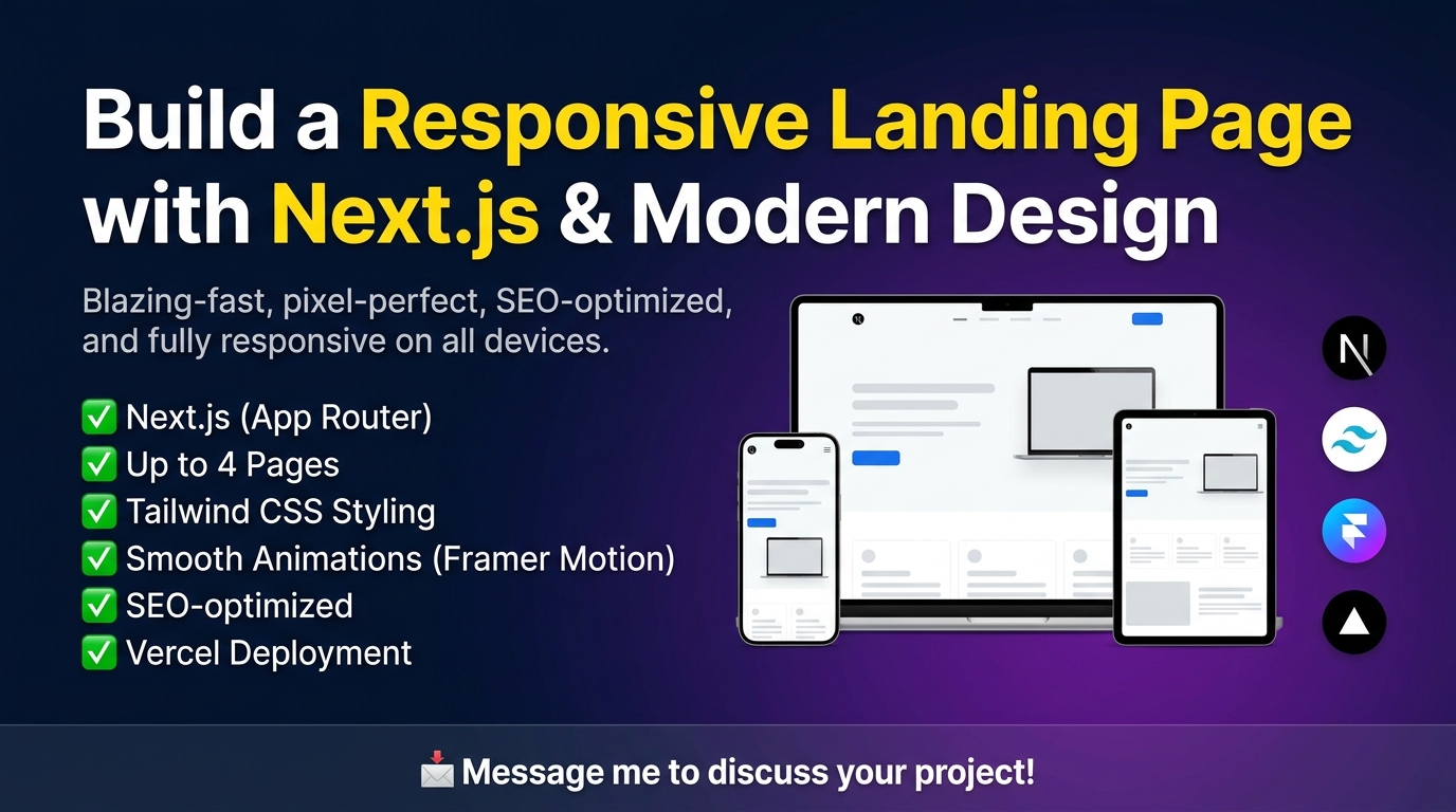 Build a Responsive Landing Page with Next.js & Modern Design